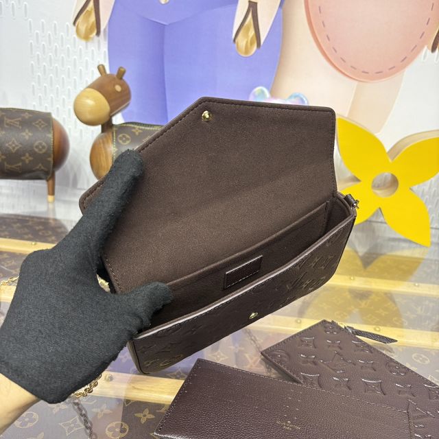 Louis vuitton original calfskin felicie pochette M14193 chocolate 