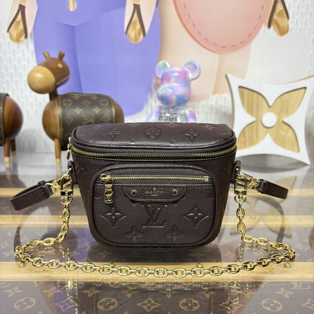 Louis vuitton original calfskin mini bumbag M13827 chocolate 