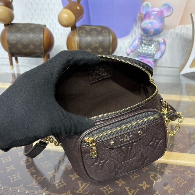 Louis vuitton original calfskin mini bumbag M13827 chocolate 