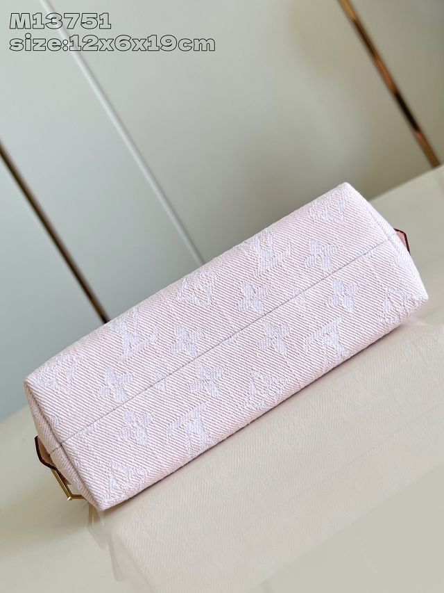 Louis vuitton original denim cosmetic pouch m13751 pink