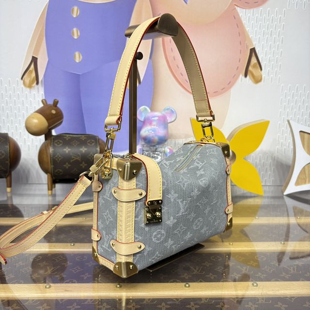 Louis vuitton original denim side trunk mm M13285 grey