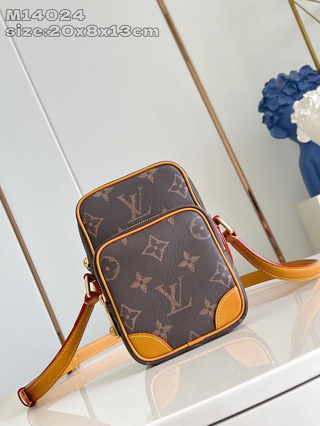 Louis vuitton original monogram calfskin amazone cross-body bag M14024 brown