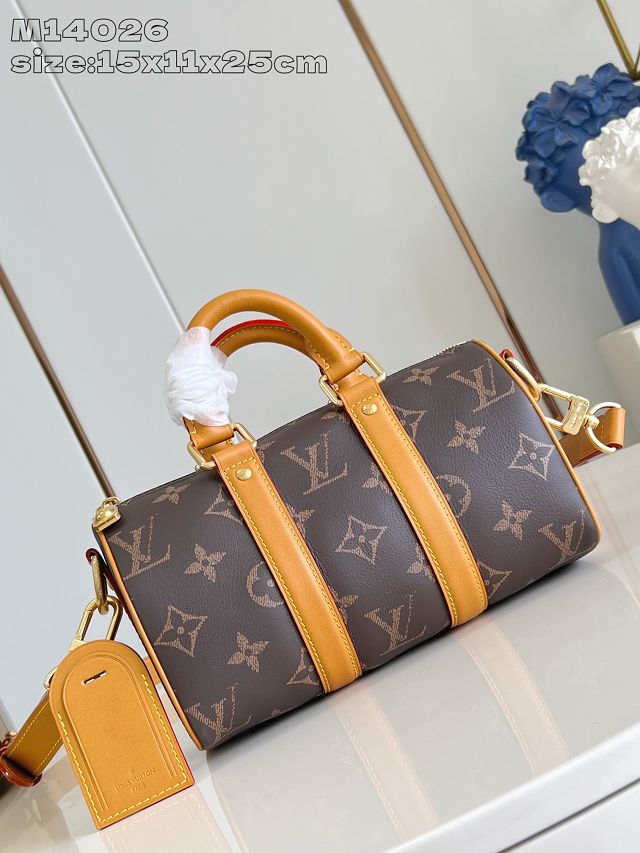 Louis vuitton original monogram calfskin keepall 25 M14026 brown