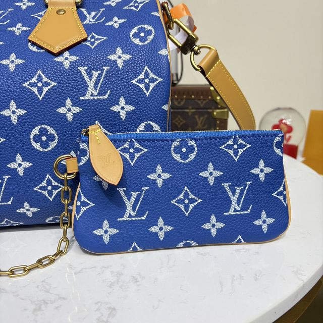 Louis vuitton original soft calfskin speedy P9 30 M14074 blue