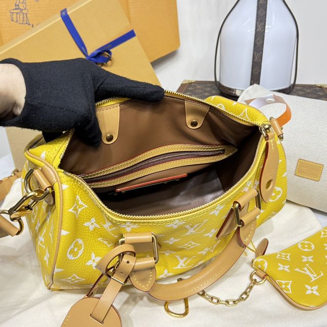 Louis vuitton original soft calfskin speedy P9 30 M21114 yellow