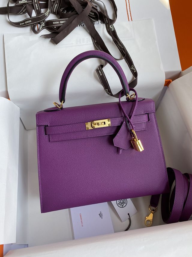 Hermes original epsom leather kelly 32 bag K32-1 anemone