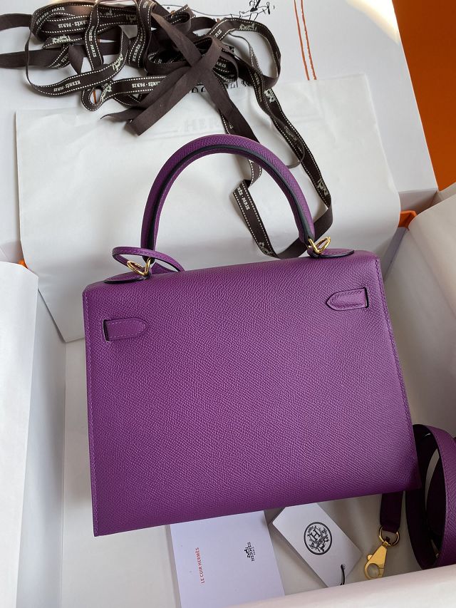 Hermes original epsom leather kelly 32 bag K32-1 anemone