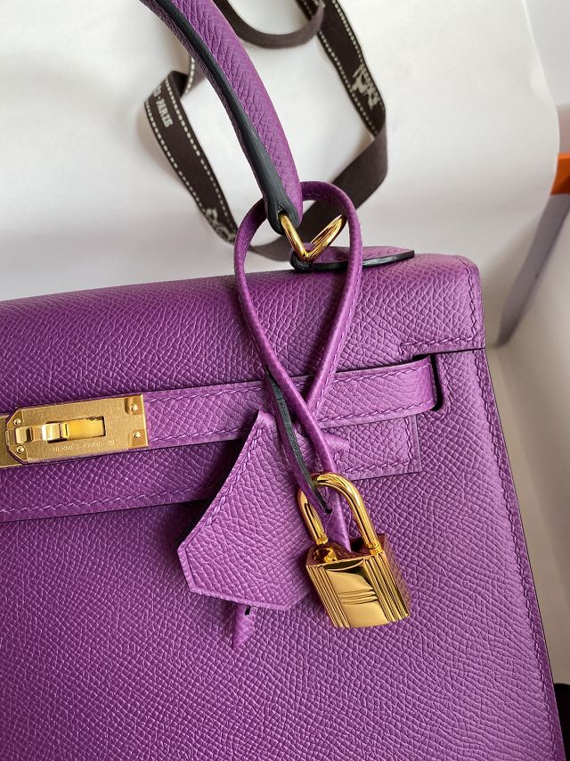 Hermes original epsom leather kelly 32 bag K32-1 anemone