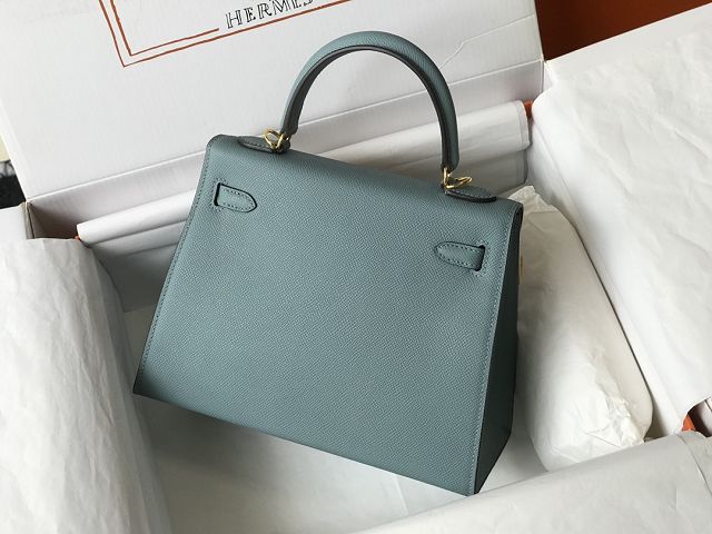 Hermes original epsom leather kelly 32 bag K32-1 ciel