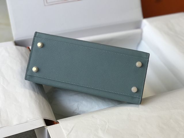 Hermes original epsom leather kelly 32 bag K32-1 ciel