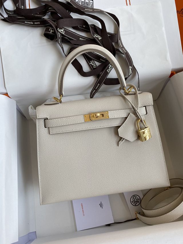 Hermes original epsom leather kelly 32 bag K32-1 craie 
