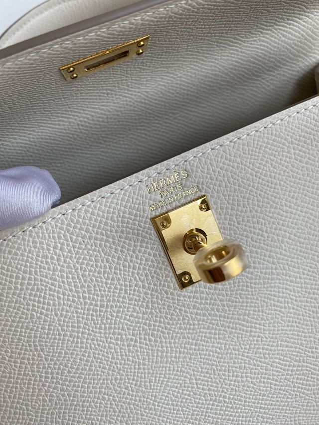Hermes original epsom leather kelly 32 bag K32-1 craie 