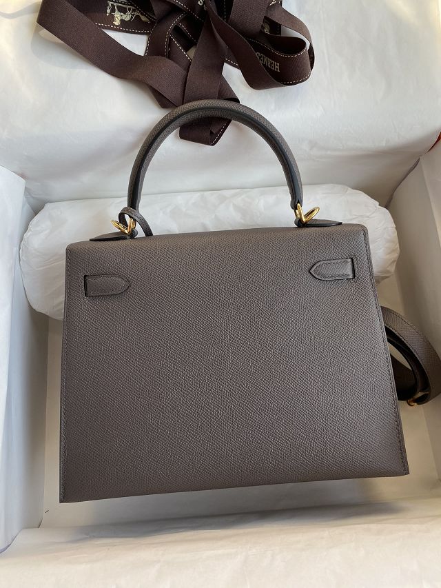 Hermes original epsom leather kelly 32 bag K32-1 grey etain 