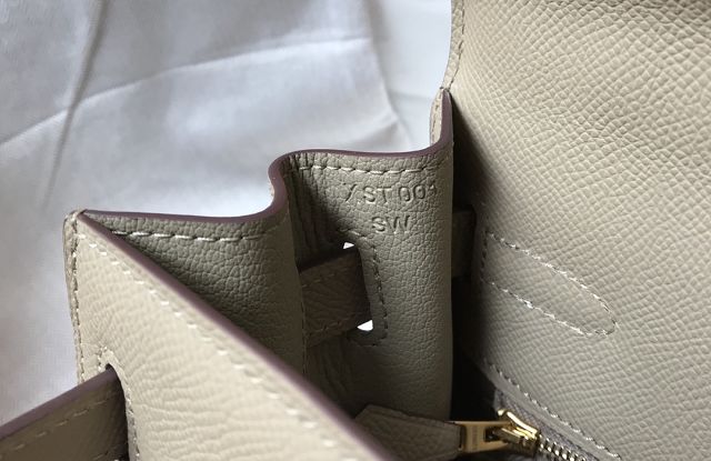 Hermes original epsom leather kelly 32 bag K32-1 grey tourterelle