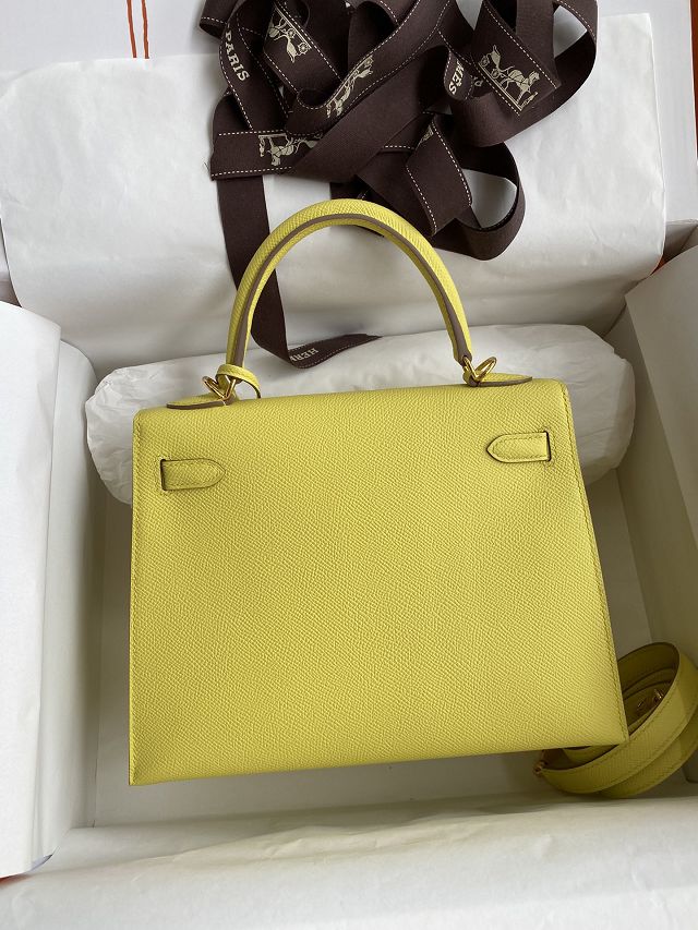 Hermes original epsom leather kelly 32 bag K32-1 lime