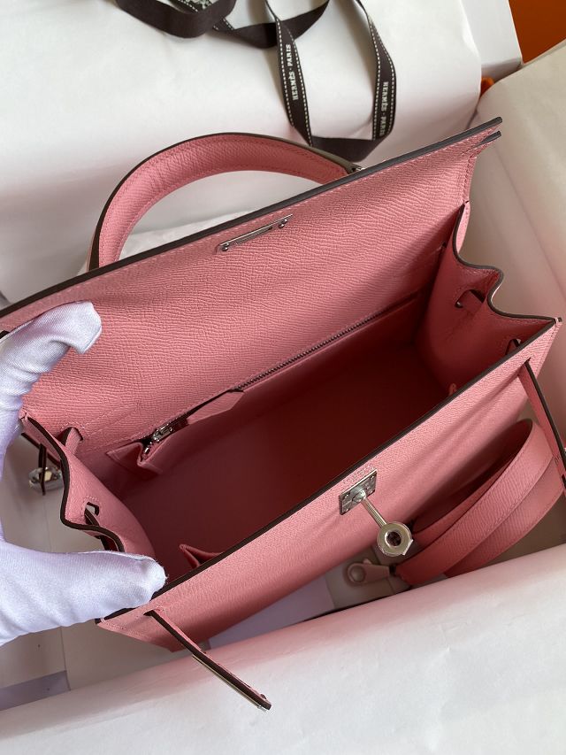 Hermes original epsom leather kelly 32 bag K32-1 rose confetti