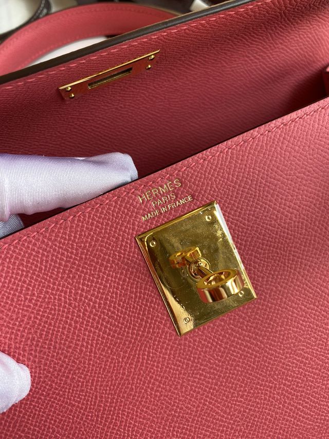 Hermes original epsom leather kelly 32 bag K32-1 rose lipstick  