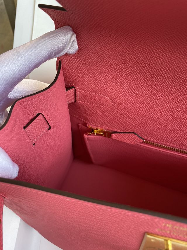 Hermes original epsom leather kelly 32 bag K32-1 rose lipstick  
