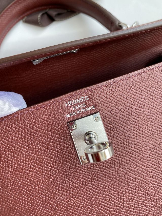 Hermes original epsom leather kelly 28 bag K28-2 rouge H	