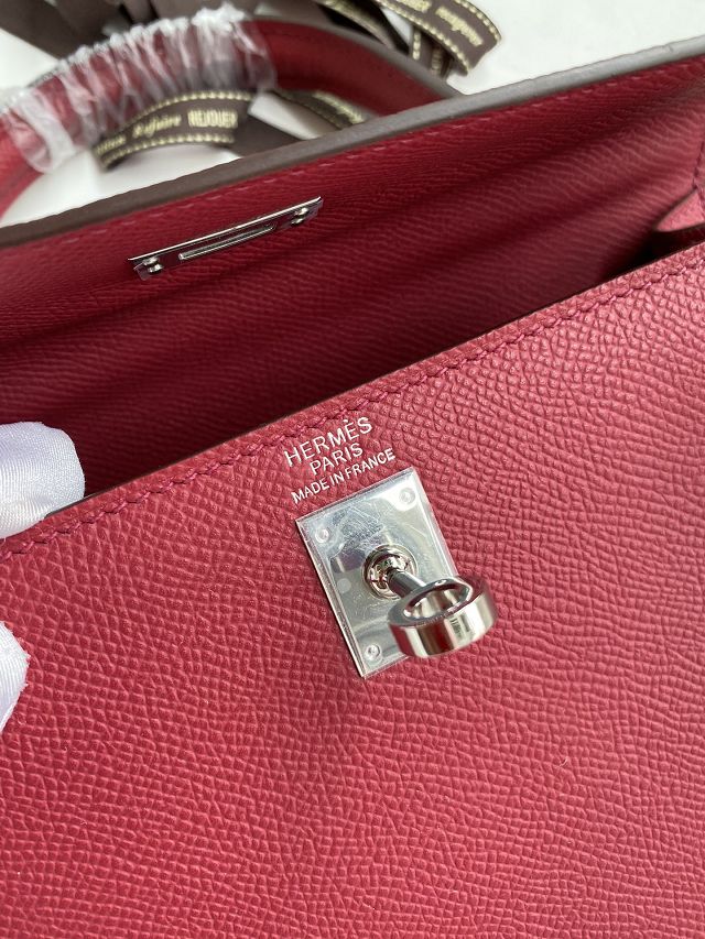 Hermes original epsom leather kelly 25 bag K25-1 ruby