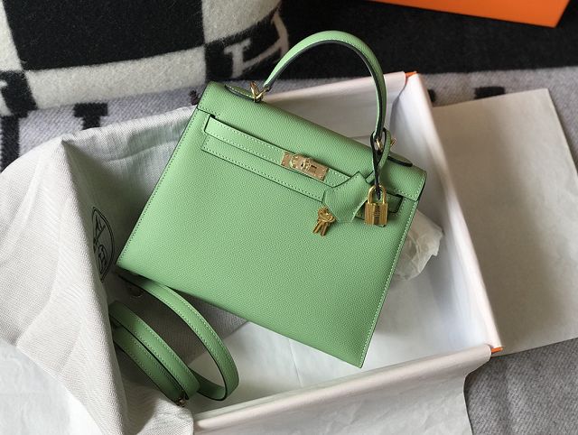 Hermes original epsom leather kelly 32 bag K32-1 vert criquet 