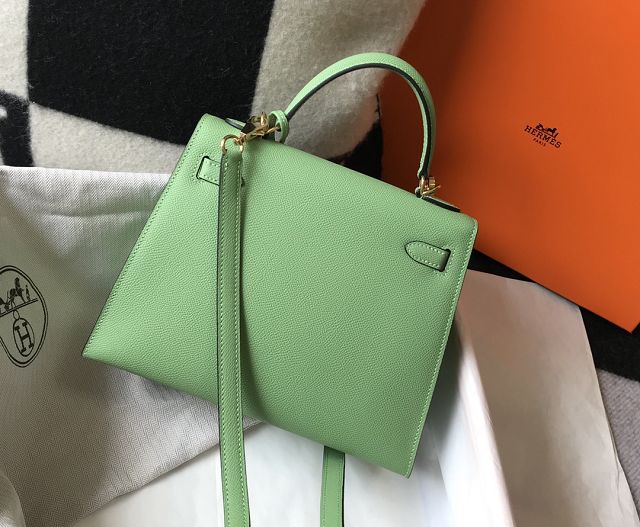 Hermes original epsom leather kelly 32 bag K32-1 vert criquet 