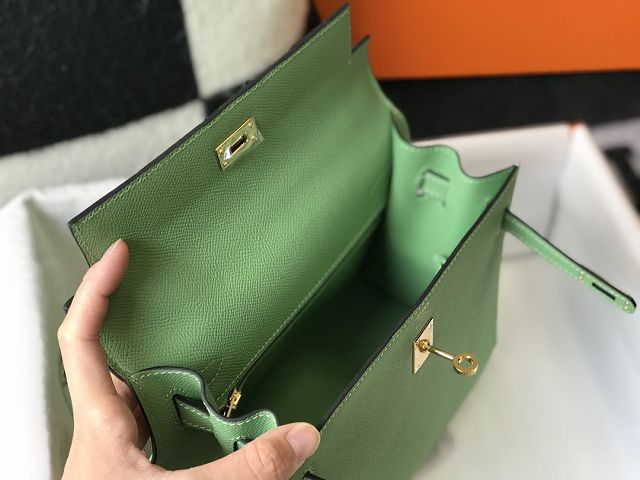 Hermes original epsom leather kelly 32 bag K32-1 vert criquet 