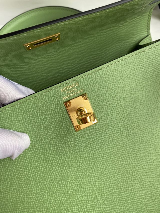 Hermes original epsom leather kelly 32 bag K32-1 vert criquet 
