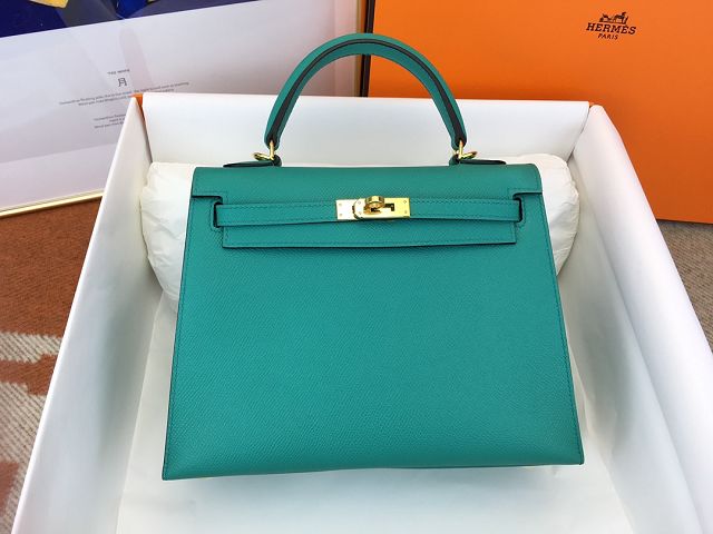 Hermes original epsom leather kelly 32 bag K32-1 vert verone