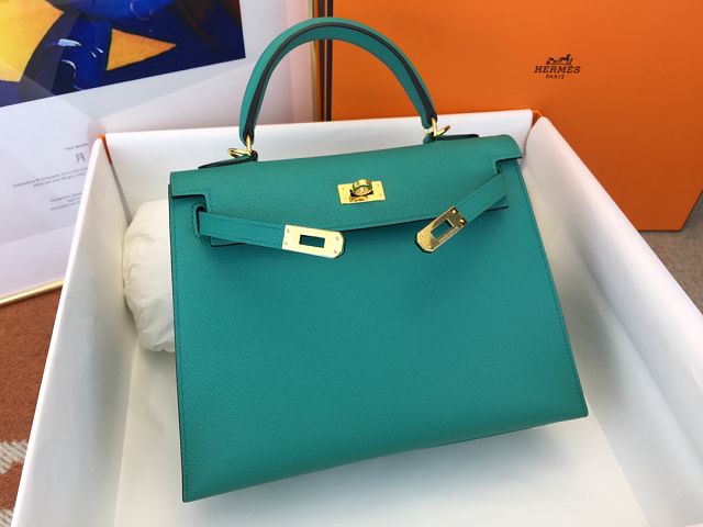 Hermes original epsom leather kelly 32 bag K32-1 vert verone