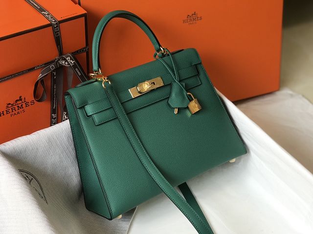 Hermes original epsom leather kelly 32 bag K32-1 vert vertigo