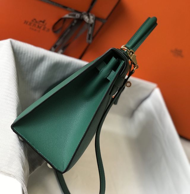 Hermes original epsom leather kelly 32 bag K32-1 vert vertigo