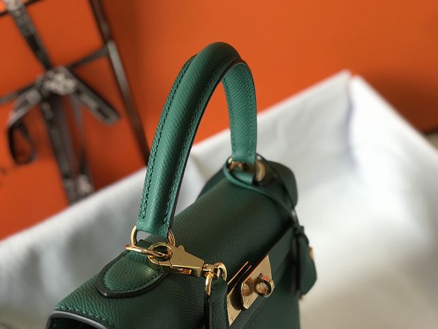Hermes original epsom leather kelly 32 bag K32-1 vert vertigo
