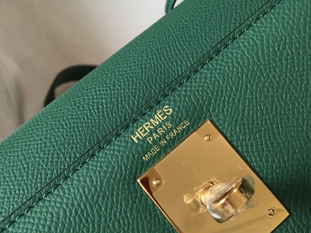 Hermes original epsom leather kelly 32 bag K32-1 vert vertigo