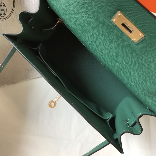 Hermes original epsom leather kelly 32 bag K32-1 vert vertigo