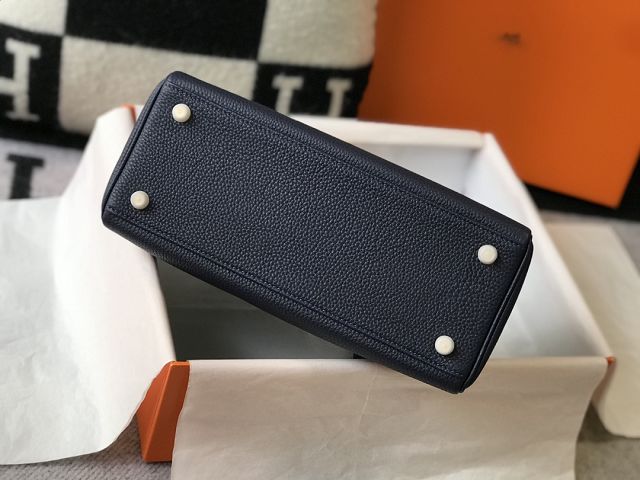 Hermes original togo leather kelly 28 bag K28 blue sapphire