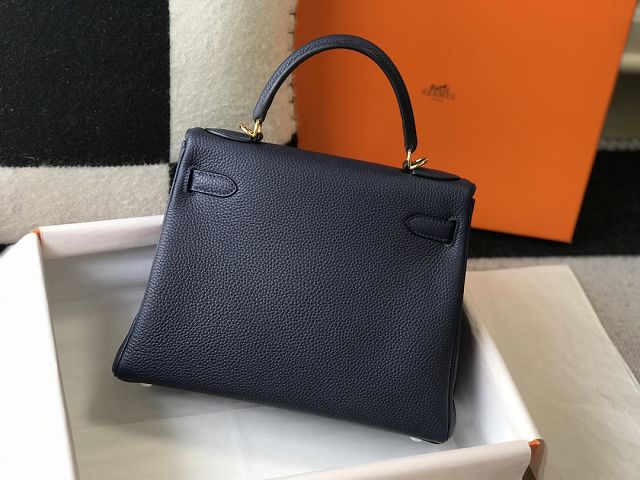 Hermes original togo leather kelly 28 bag K28 blue sapphire