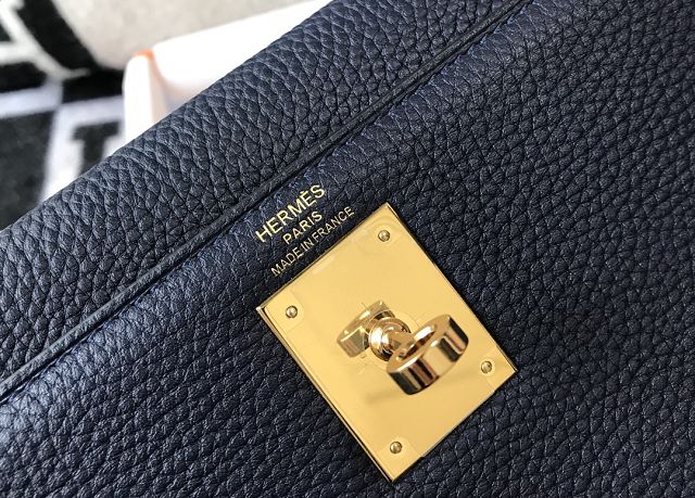 Hermes original togo leather kelly 28 bag K28 blue sapphire