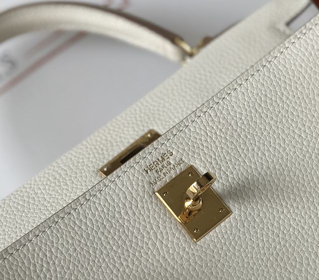 Hermes original togo leather kelly 32 bag K32-1 craie 