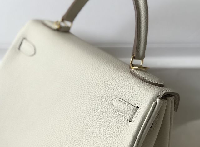 Hermes original togo leather kelly 32 bag K32-1 craie 