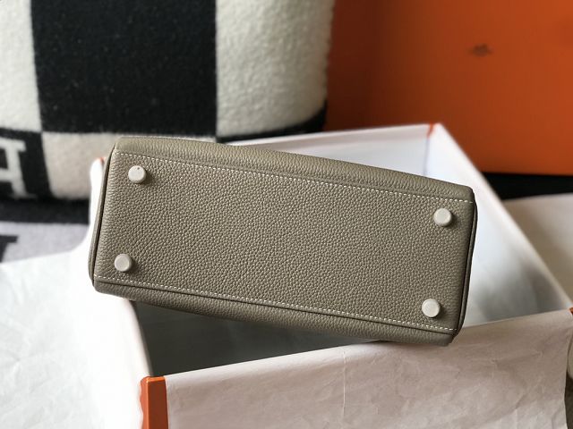 Hermes original togo leather kelly 32 bag K32-1 grey tourterelle