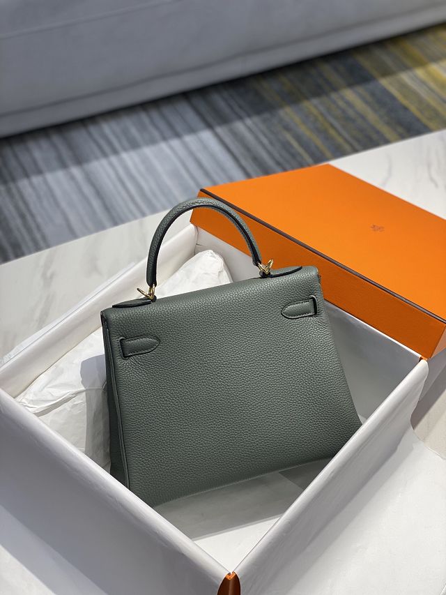 Hermes original togo leather kelly 25 bag K25 vert amande	