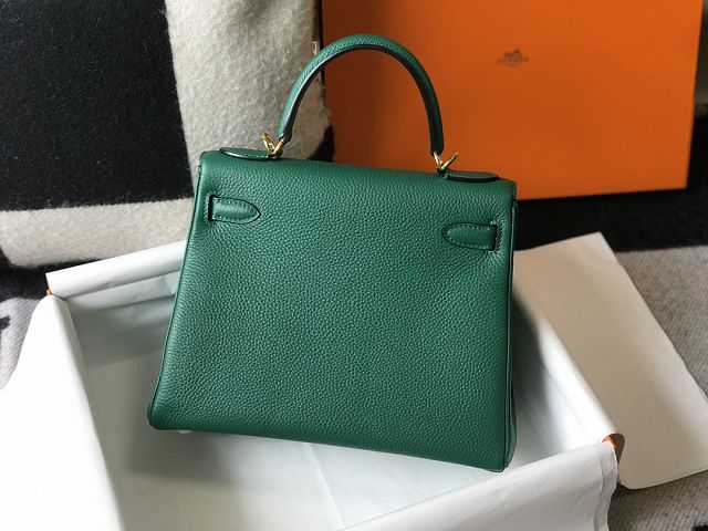 Hermes original togo leather kelly 25 bag K25 vert vertigo	