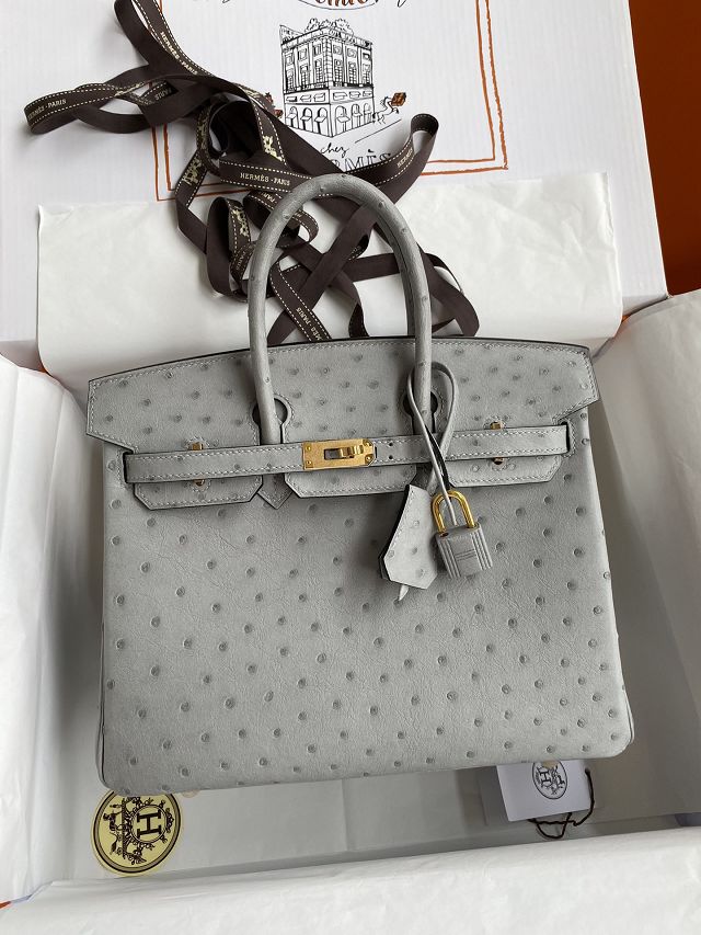 Hermes genuine ostrich leather birkin 35 bag K350 