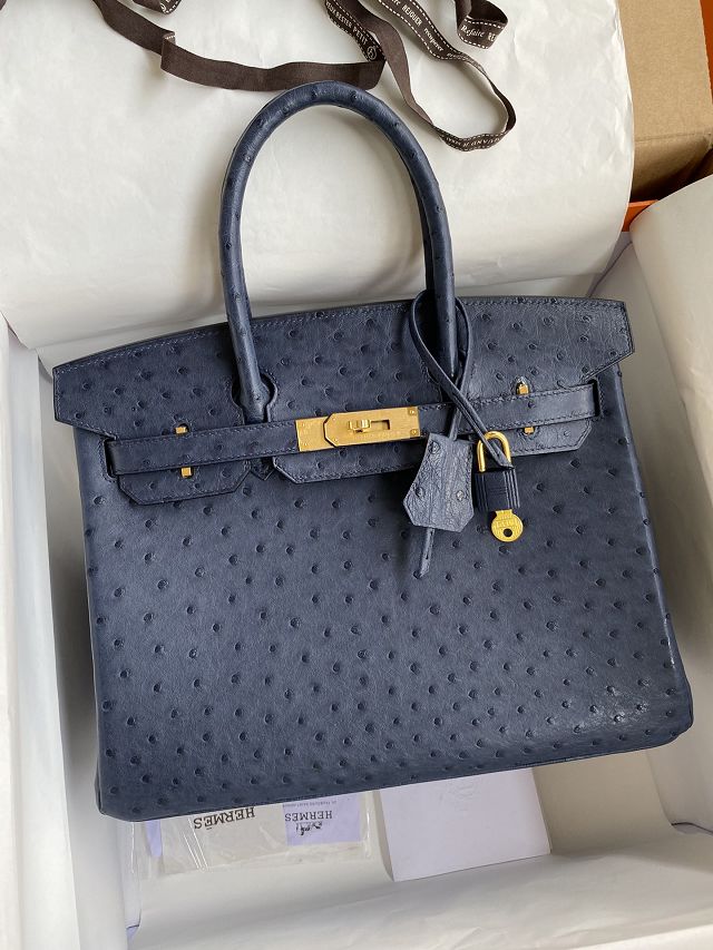Hermes genuine ostrich leather birkin 35 bag K350 