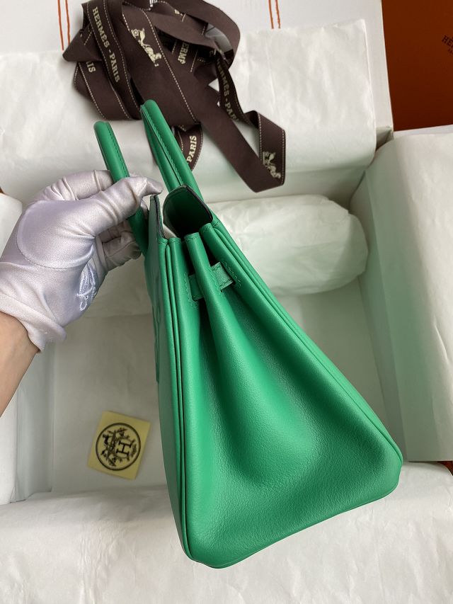 Hermes handmade original calfskin shadow birkin bag BK0037 menthe 