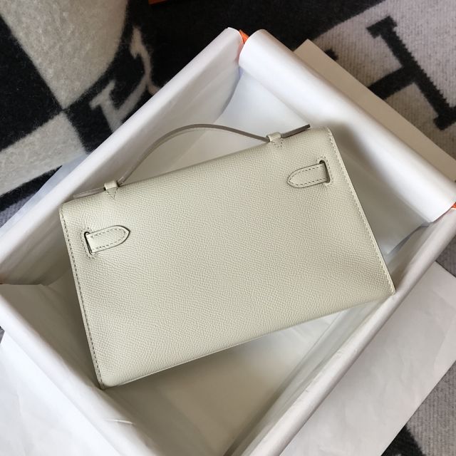 Hermes original epsom leather mini kelly 22 clutch K012 craie 