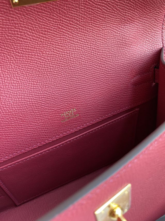 Hermes original epsom leather mini kelly 22 clutch K012 ruby 