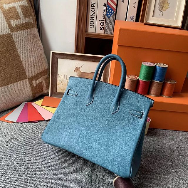 Hermes original togo leather birkin 30 bag H30-1 blue jean
