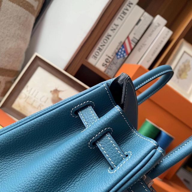 Hermes original togo leather birkin 30 bag H30-1 blue jean